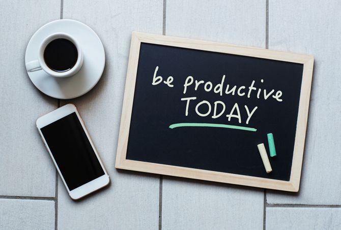 Будьте продуктивным мотивационное сообщение на доске