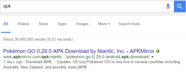 Chrome APK поиск