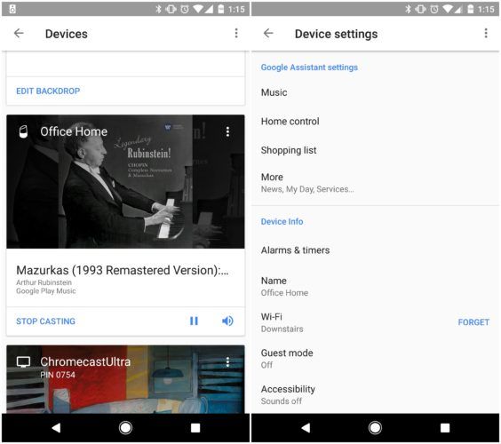 Google Home играет музыка