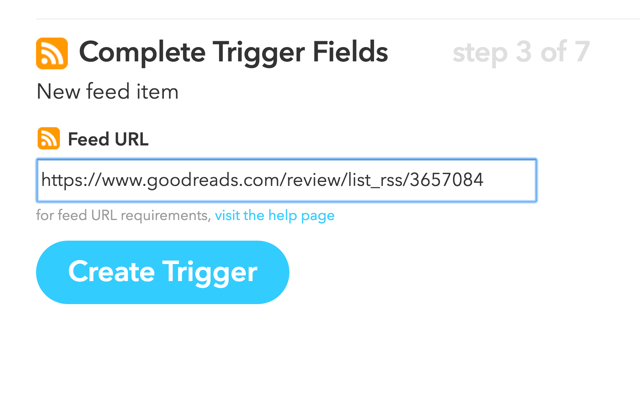 Goodreads кормить-IFTTT