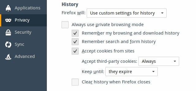 -приватность-настройки Firefox