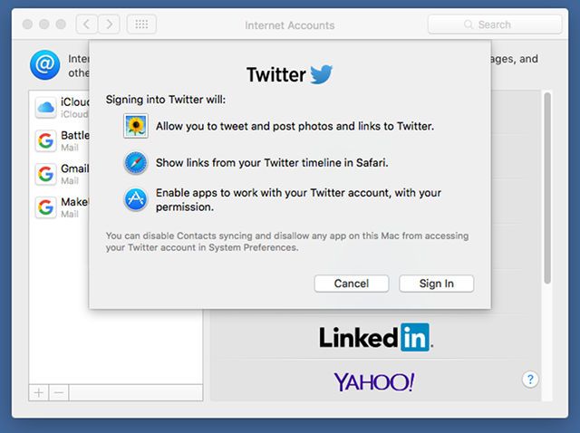 Twitter MacOS Интеграция