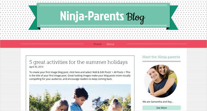 Wix шаблон родительского блога