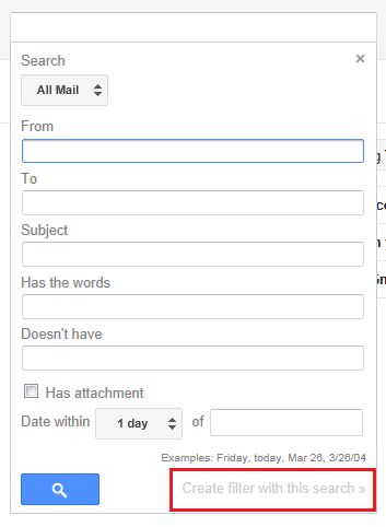 фильтры Gmail