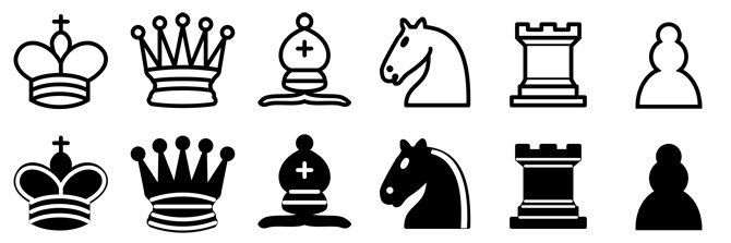 Пример изображения спрайтов с использованием шахматных фигур