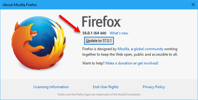 Обновите Mozilla Firefox