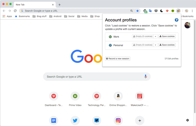 Расширение Easy Account Switch Google Chrome