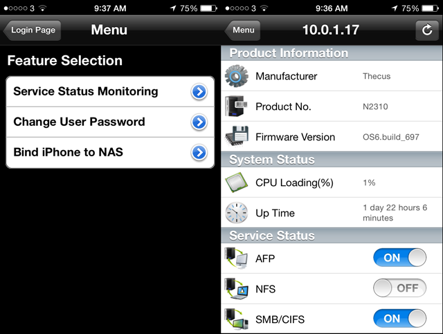 Thecus-панель-приложение