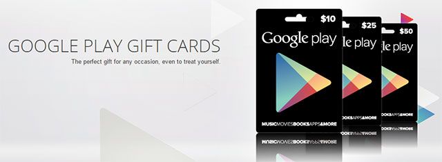 11 идей подарков для пользователей Android google play подарочная карта