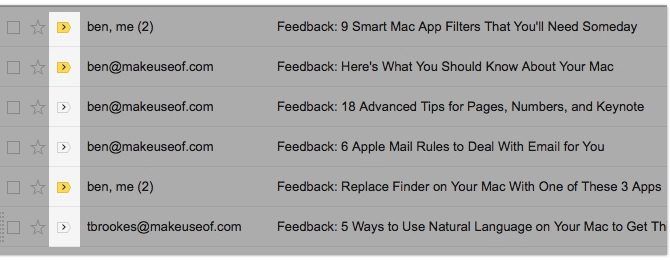 важные маркеры, Gmail