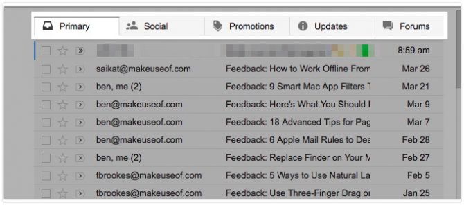 Категории-Gmail