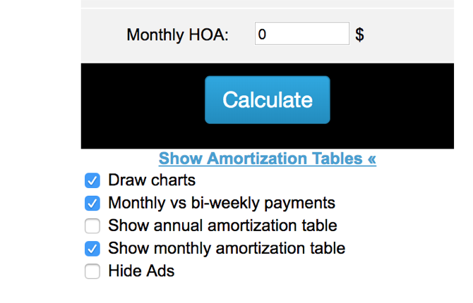Показать таблицы амортизации на MortgageCalculator.org