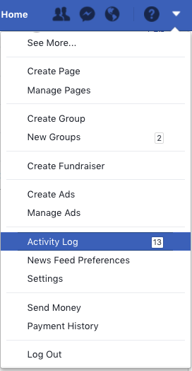 Журнал активности Facebook