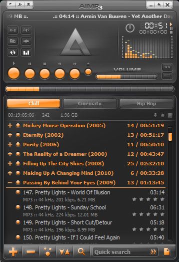AIMP3: отличная музыкальная библиотека и плеер - легкий и бесплатный! [Windows] AIMP главный экран