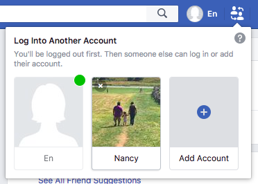 Как быстро переключаться между профилями Facebook на одном компьютере Переключать учетные записи Facebook 2