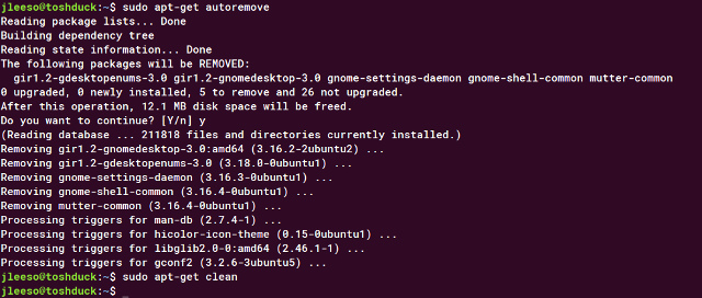 Судо-aptget-autoremove-чистый