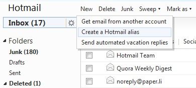 Легко сделайте полный пересмотр своего почтового ящика Hotmail и сохраните его 14 псевдонимов