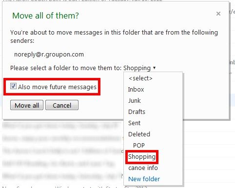 Легко сделайте полный пересмотр своего почтового ящика Hotmail и сохраните его 9 Sweep move all