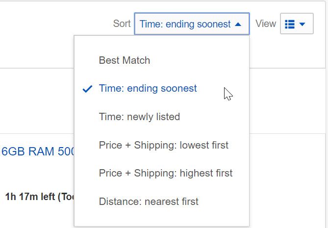 предметы ebay, заканчивающиеся в ближайшее время