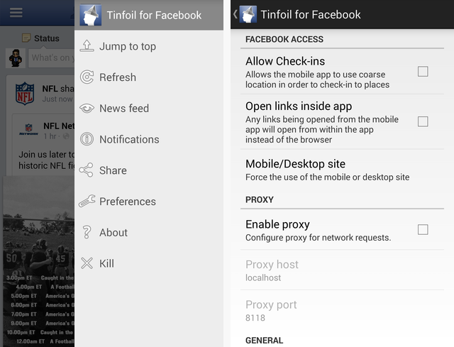 События и настройки в Tinfoil