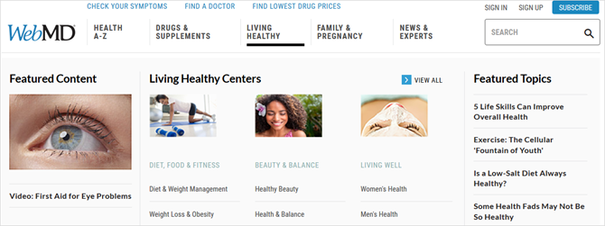 WebMD здоровым