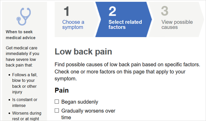 сеть симптомов клиники Майо