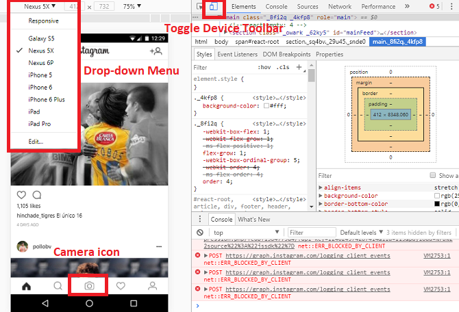 Как создать учетную запись Instagram и загрузить фотографии без мобильного устройства Instagram Chrome Upload 670x456