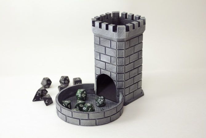 Лучшие 3D-принты для настольных фэнтезийных RPGs dice tower 670x447