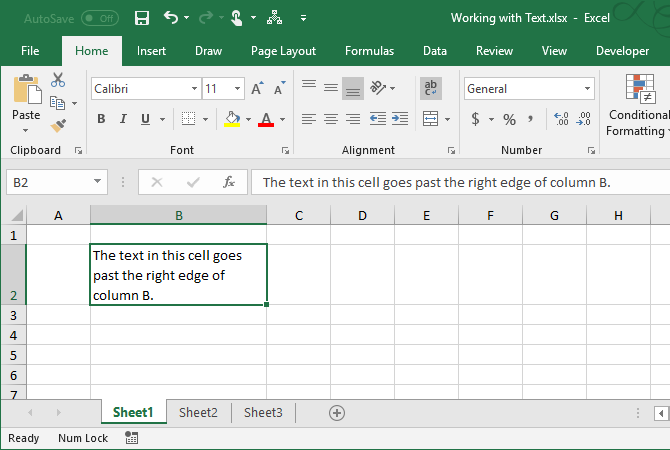 текстовые функции Excel - текст автоматически переносится в ячейку