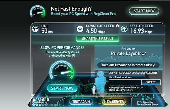 privateinternetaccess скорость