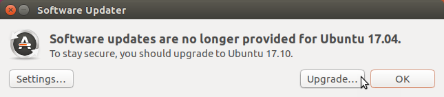 Обновления больше не предоставляются для Ubuntu 17.04