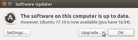 Уведомление о выходе Ubuntu 17.10