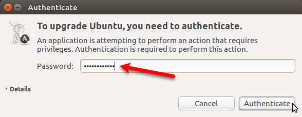 Аутентификация для обновления до Ubuntu 17.10