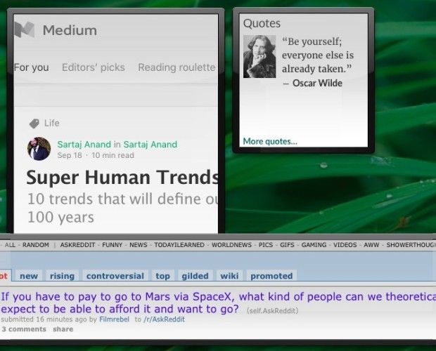 Веб-клипы на приборной панели