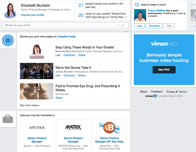 New-LinkedIn-страница-Dashboard-сети