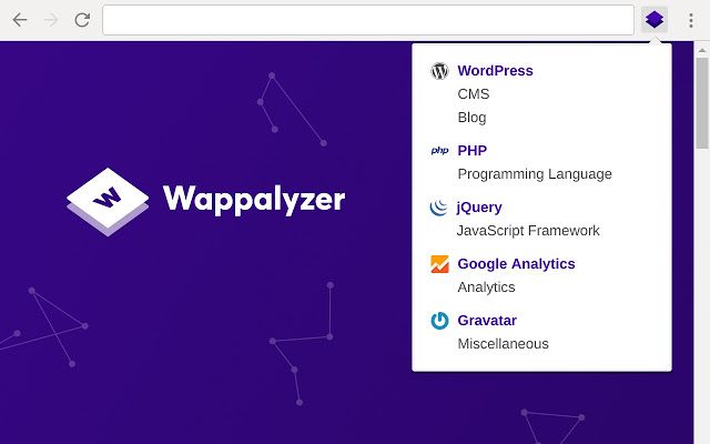расширения Chrome для программистов - wappalyzer