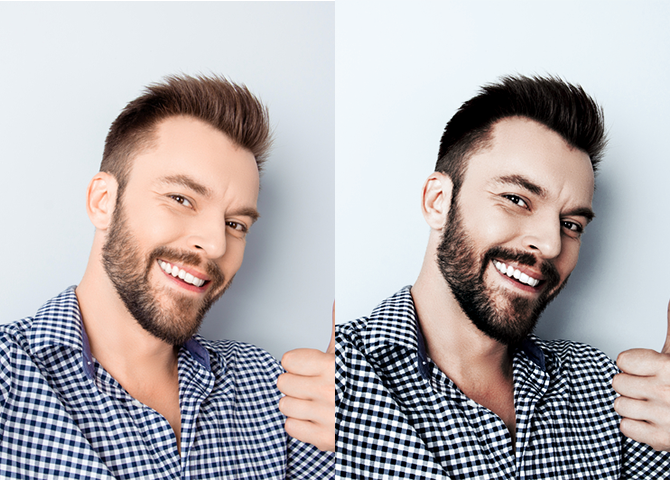 Картинка профиля до и после фотошопа