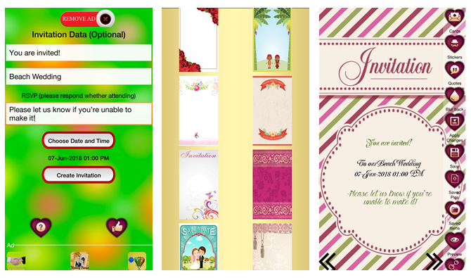создавать свои собственные свадебные приглашения с помощью карточек свадебных приглашений мобильное приложение vcsapps maker