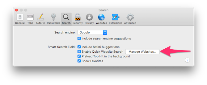 Включение быстрого поиска по сайту в Safari' /></p>
<p>Чтобы просмотреть список всех поддерживаемых сайтов, откройте <strong>Safari> Настройки> Поиск</strong>. Нажмите на <strong>Управление сайтами</strong>. Это поможет вам сэкономить несколько кликов и ускорить навигацию.</p>
<h2>Дополнительные советы по Safari для улучшения вашего просмотра</h2>
<ul>
<li><strong>Сочетания клавиш Safari:</strong> Не секрет, что сочетания клавиш могут помочь вам быстрее перемещаться. Проверьте этот основной список сочетаний клавиш Safari
<p>Вы можете использовать для улучшения вашего рабочего процесса.</li>
<li><strong>Расширения Safari:</strong> Расширения Safari могут значительно улучшить существующую функциональность и помочь вам добавить новые функции, чтобы оживить ваш любимый браузер. Ознакомьтесь с нашим списком лучших расширений Safari для пользователей Mac.
</li>
<li><strong>Советы и рекомендации по Safari:</strong> Основные функции часто заполняют центр внимания, оставляя мало места для обнаружения небольших, изящных элементов. Вот некоторые малоизвестные, но важные советы по Safari
<p>Вы должны проверить.</li>
</ul>
<p><strong>Используете ли вы Safari в качестве основного браузера на Mac? Если вам известны некоторые другие советы по настройке Safari, которые помогут вам улучшить работу в Интернете, сообщите нам об этом в комментариях ниже.</strong></p>
<p><div class=