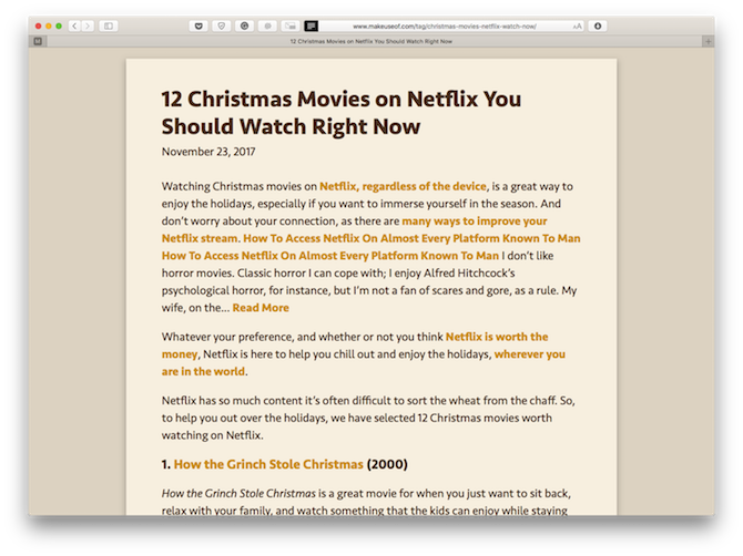 Веб-сайт отображается в Safari' /></p>
<p>Всякий раз, когда вы сталкиваетесь с загроможденной веб-страницей в Safari, вы можете просто щелкнуть значок представления Reader, чтобы очистить веб-страницу.</p>
<p>и просматривать его в удобном для чтения формате. Что если вы избалованы простотой представления Reader и хотите использовать его везде, на всех веб-сайтах автоматически?</p>
<p><noscript><img decoding=