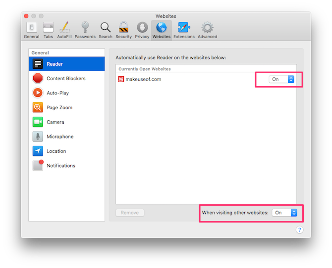 Остановка плагинов с настройками Safari