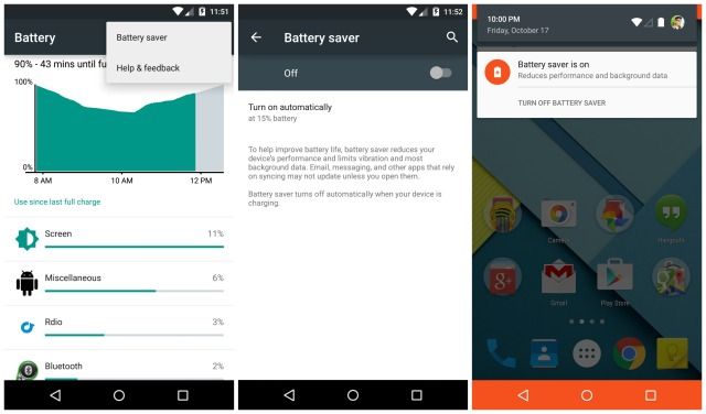 Android-5,0-леденец-Battery-спасатель