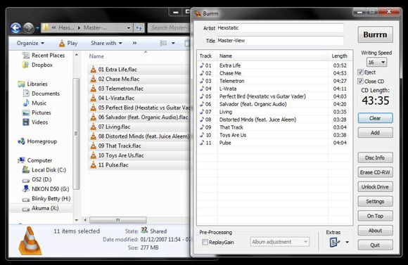 Burrrn - бесплатная утилита для записи аудио компакт-дисков от FLAC, OGG и MP3 & More burnflac