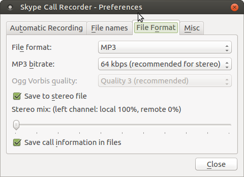 Skype Call Recorder Настройки Linux