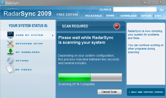 Скачать наркоманы, обновить вашу систему с RadarSync radarsyncscan thumb2