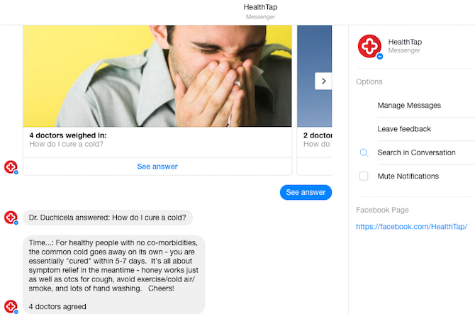 Facebook Messenger Bot - HealthTap