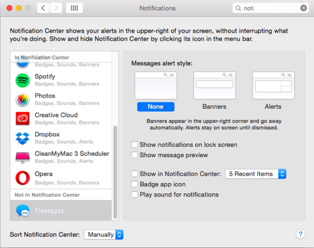 Как остановить уведомления iMessage на вашем MacBook TurnOffNotifications 633x500