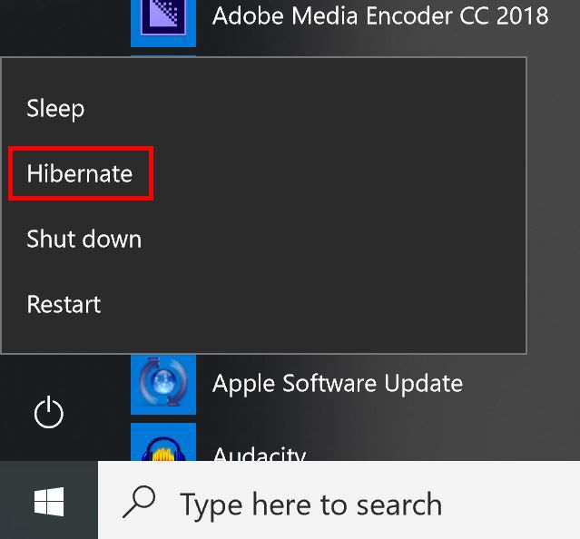 Как добавить Hibernate в Windows 10 Меню Пуск Win10 Кнопка Пуск 2