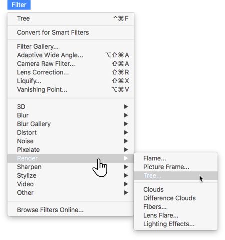 Фотошоп Дерево Фильтр