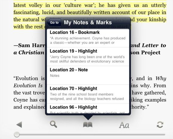 Почему Apple' /></p>
<p>Как приложениям iBooks, так и приложениям Kindle не должно быть сложно включить настраиваемые закладки.</p>
<h2>Заметки</h2>
<p>Любой читатель, изучающий содержание электронных книг, часто захочет писать заметки, комментарии и даже просто копировать и вставлять отдельные отрывки со страниц электронных книг. Приложение iBooks предоставляет функцию заметок в желтом стиле.</p>
<p><noscript><img decoding=